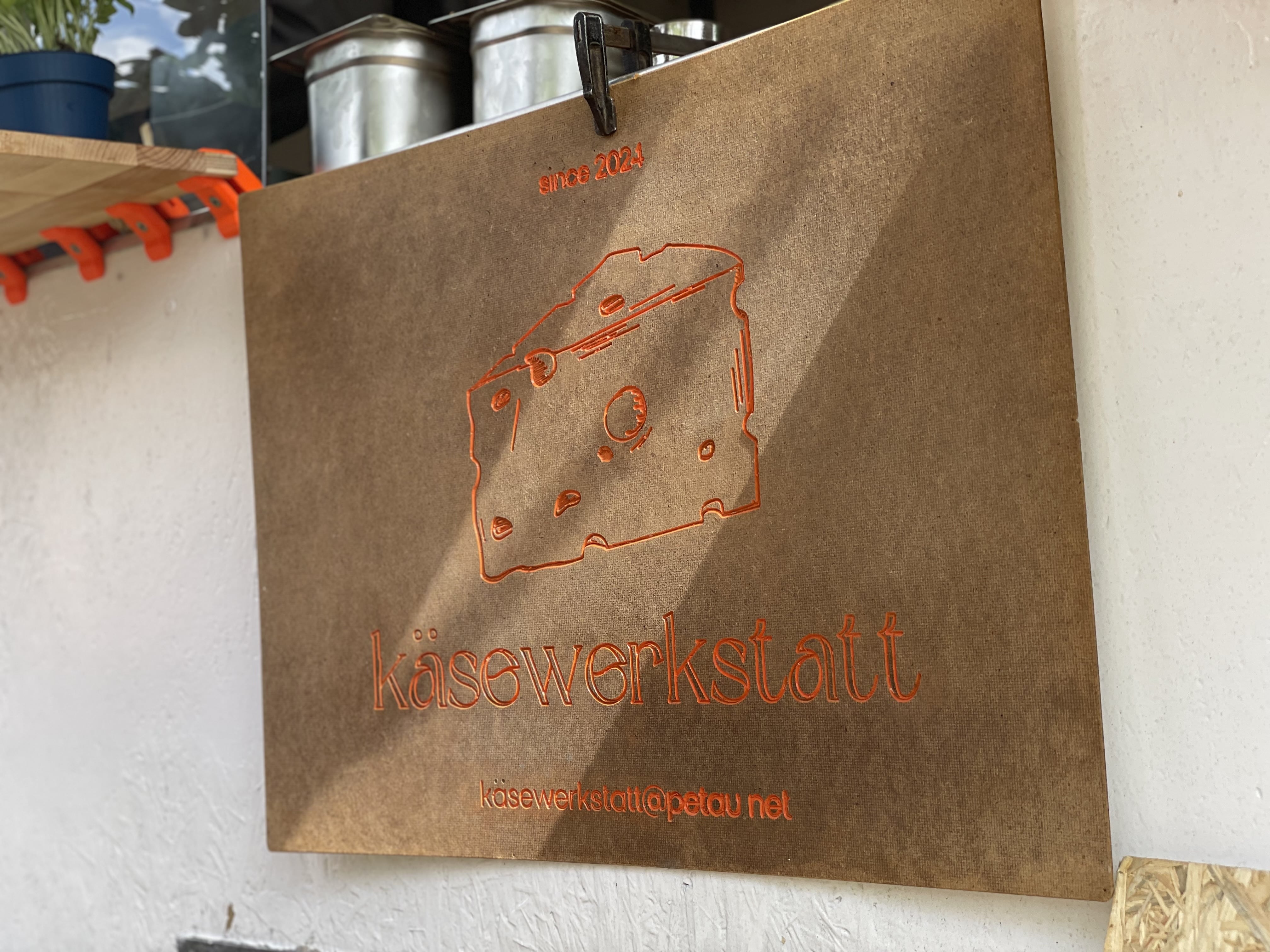 The Logo of the Käsewerkstatt, done with the Shaper Origin